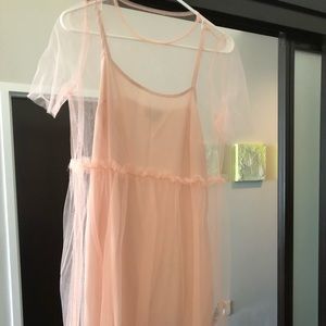 Sheer baby doll dress with slip